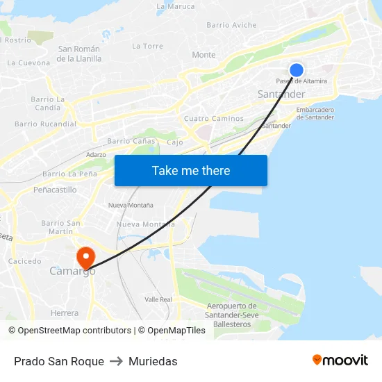 Prado San Roque to Muriedas map
