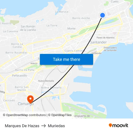 Marques De Hazas to Muriedas map