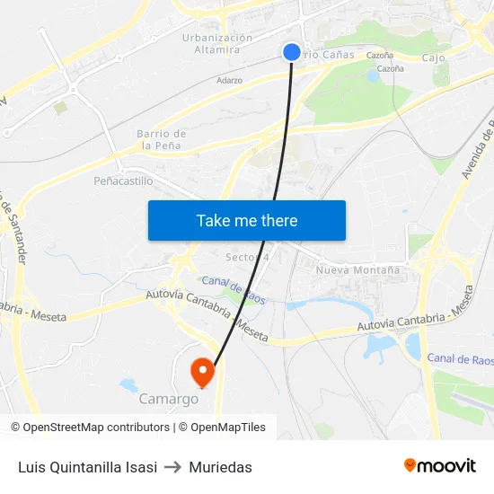 Luis Quintanilla Isasi to Muriedas map