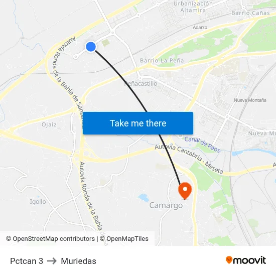 Pctcan 3 to Muriedas map