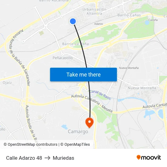 Calle Adarzo 48 to Muriedas map