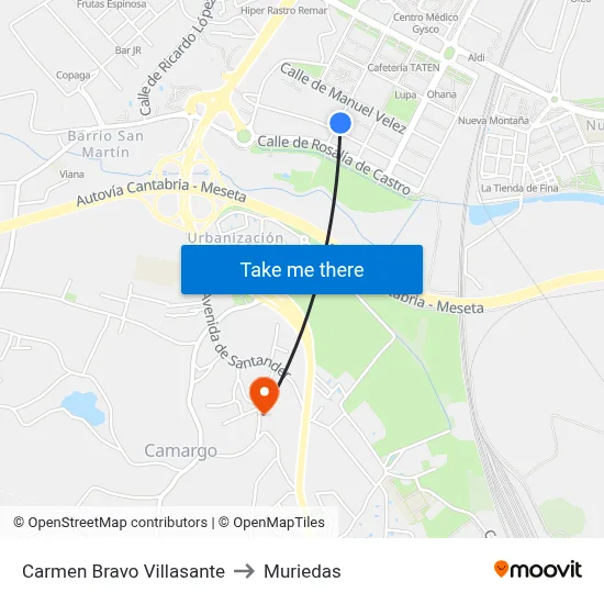 Carmen Bravo Villasante to Muriedas map