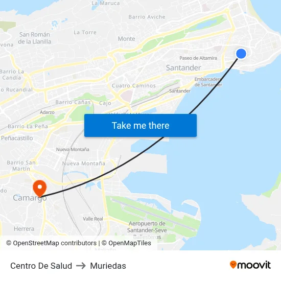 Centro De Salud to Muriedas map