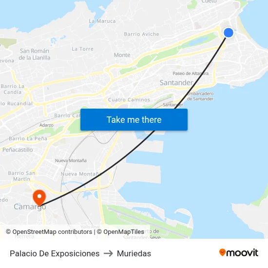 Palacio De Exposiciones to Muriedas map