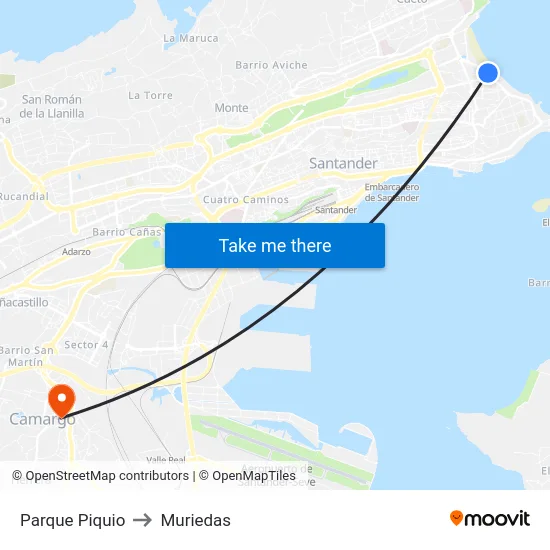 Parque Piquio to Muriedas map