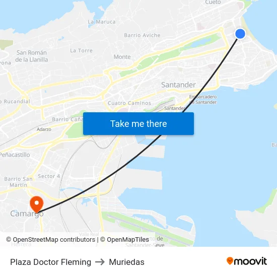Plaza Doctor Fleming to Muriedas map