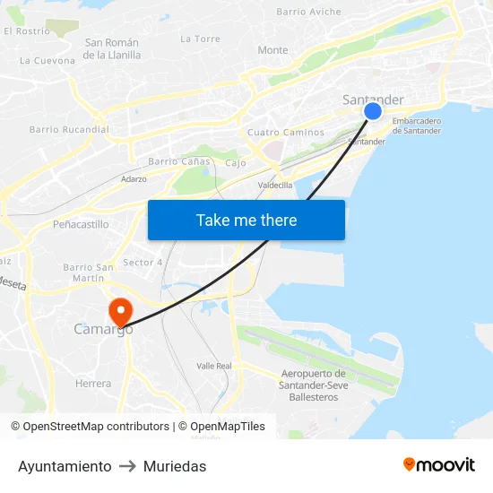 Ayuntamiento to Muriedas map