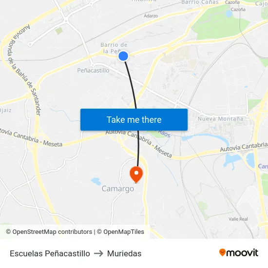 Escuelas Peñacastillo to Muriedas map