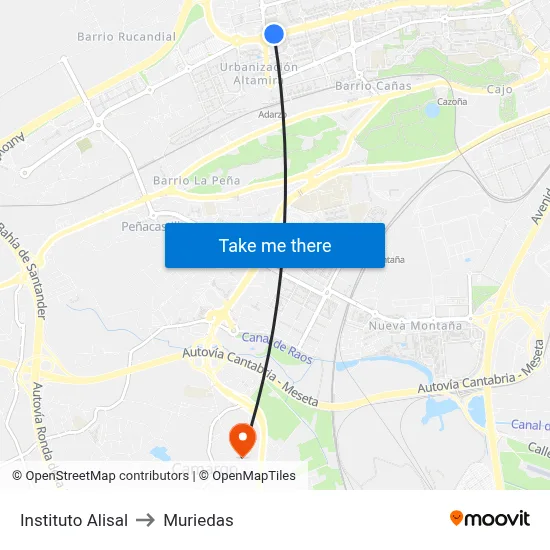 Instituto Alisal to Muriedas map