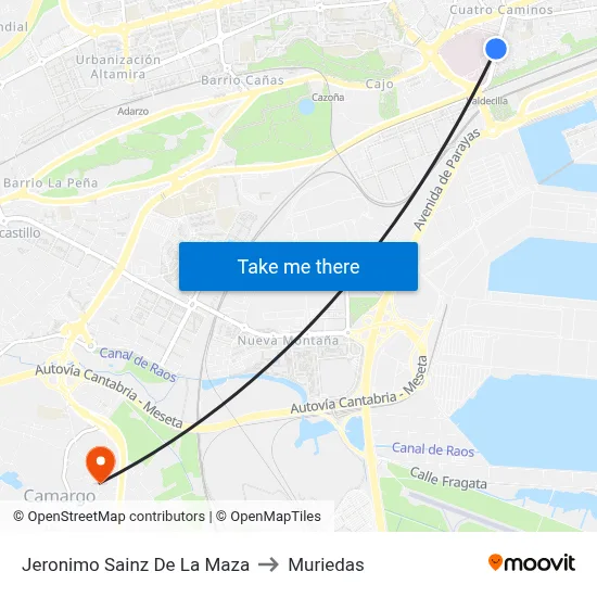 Jeronimo Sainz De La Maza to Muriedas map