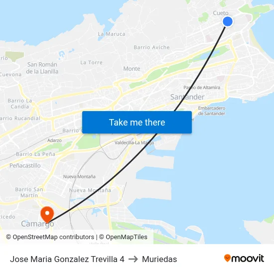 Jose Maria Gonzalez Trevilla 4 to Muriedas map