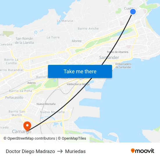 Doctor Diego Madrazo to Muriedas map