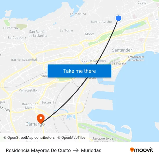 Residencia Mayores De Cueto to Muriedas map