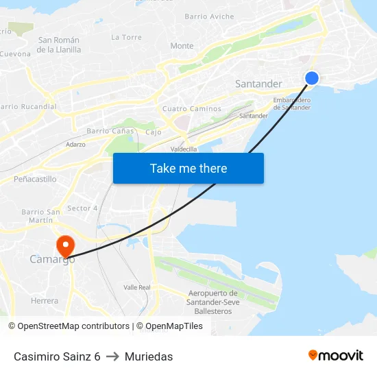 Casimiro Sainz 6 to Muriedas map