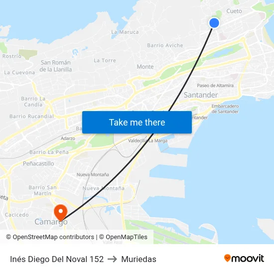 Inés Diego Del Noval 152 to Muriedas map