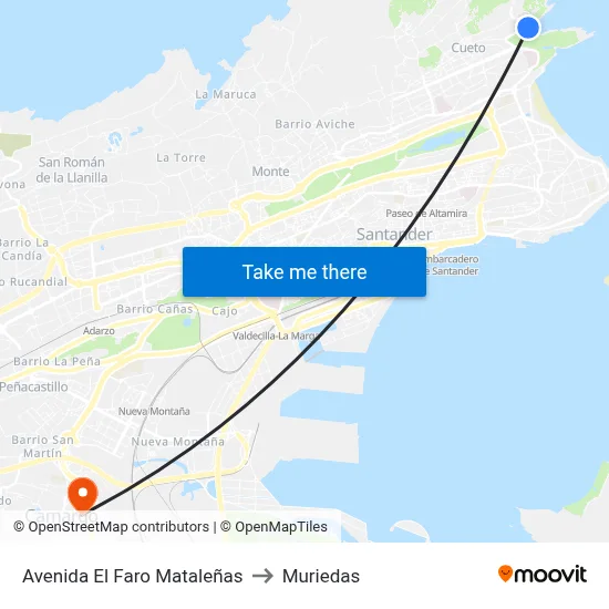 Avenida El Faro Mataleñas to Muriedas map