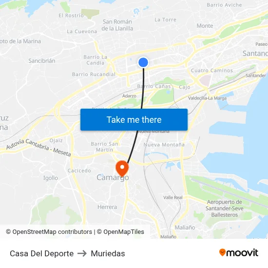 Casa Del Deporte to Muriedas map