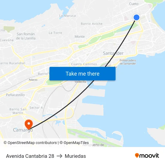 Avenida Cantabria 28 to Muriedas map