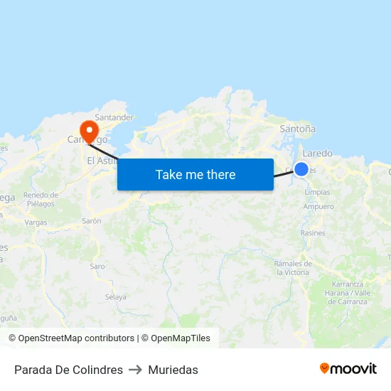 Parada De Colindres to Muriedas map