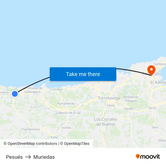 Pesués to Muriedas map