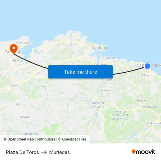 Plaza De Toros to Muriedas map