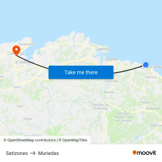 Satizones to Muriedas map