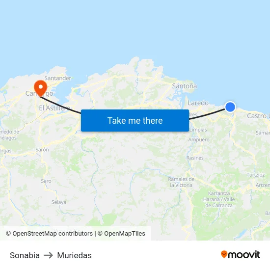Sonabia to Muriedas map