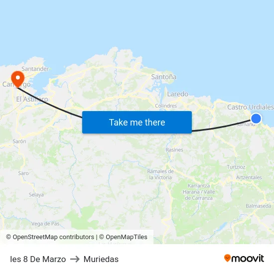 Ies 8 De Marzo to Muriedas map