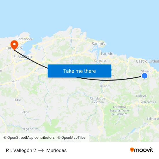 P.I. Vallegón 2 to Muriedas map