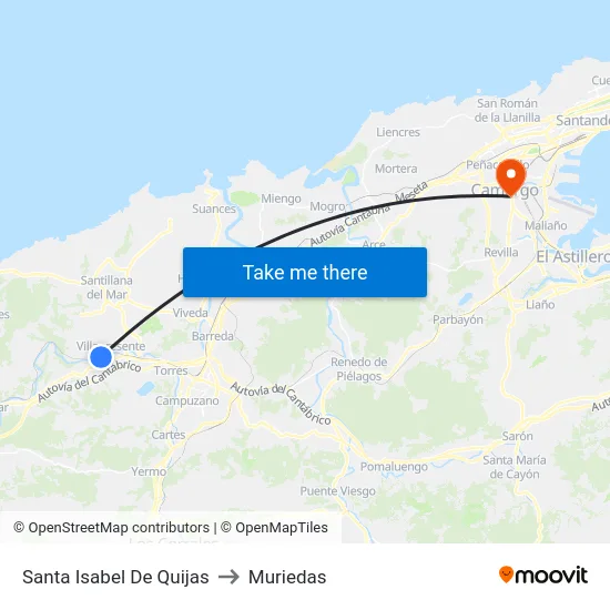 Santa Isabel De Quijas to Muriedas map
