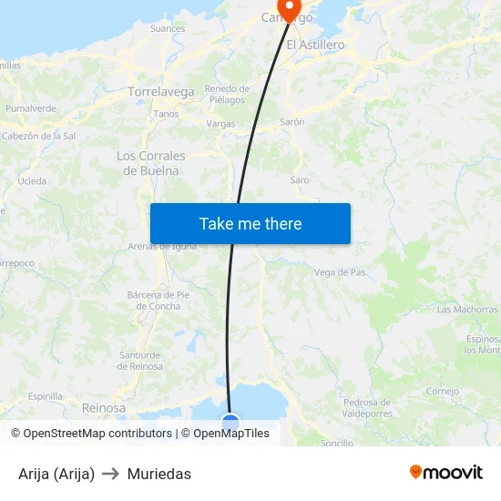 Arija (Arija) to Muriedas map