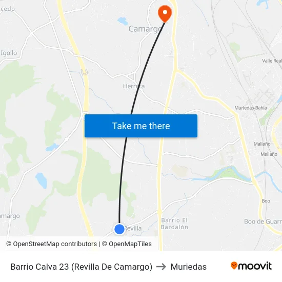 Barrio Calva 23 (Revilla De Camargo) to Muriedas map