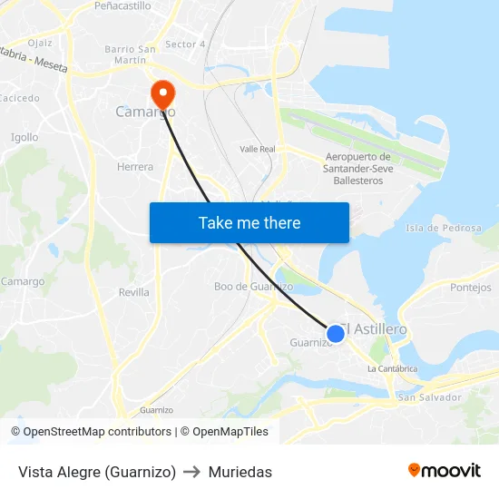 Vista Alegre (Guarnizo) to Muriedas map