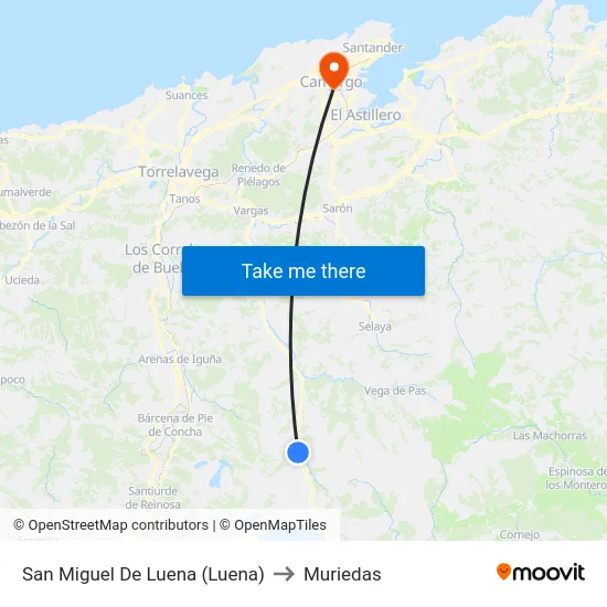San Miguel De Luena (Luena) to Muriedas map