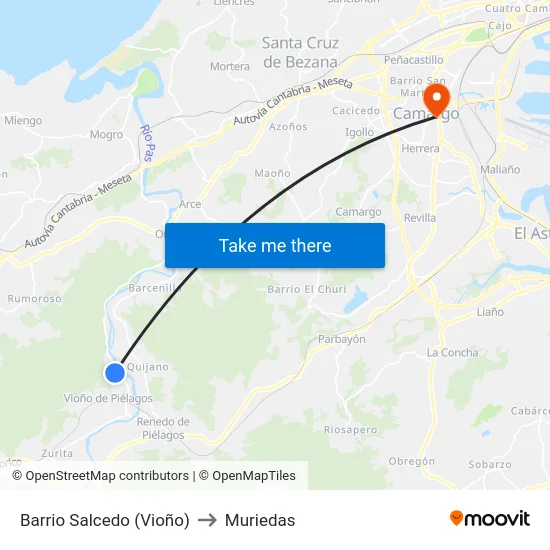 Barrio Salcedo (Vioño) to Muriedas map
