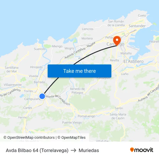 Avda Bilbao 64 (Torrelavega) to Muriedas map