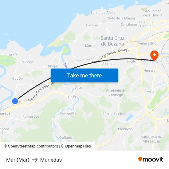 Mar (Mar) to Muriedas map