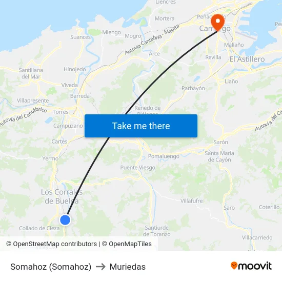Somahoz (Somahoz) to Muriedas map