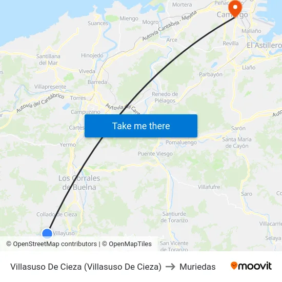 Villasuso De Cieza (Villasuso De Cieza) to Muriedas map