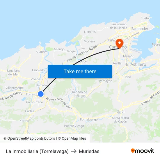 La Inmobiliaria (Torrelavega) to Muriedas map