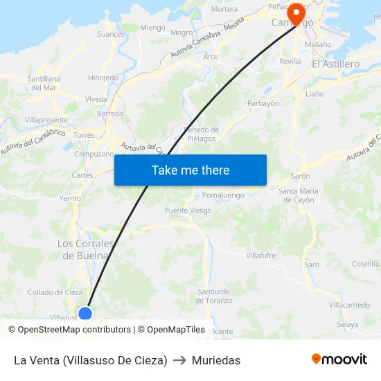 La Venta (Villasuso De Cieza) to Muriedas map