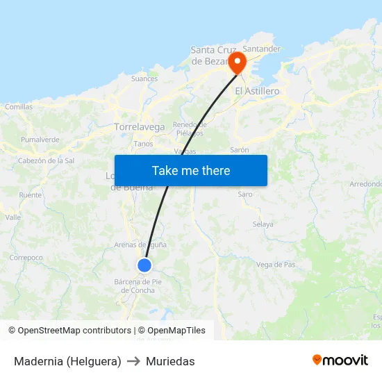 Madernia (Helguera) to Muriedas map