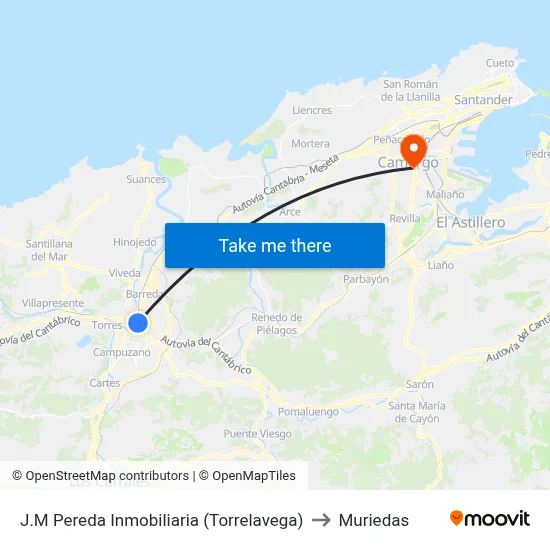 J.M Pereda Inmobiliaria (Torrelavega) to Muriedas map