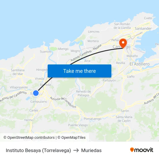 Instituto Besaya (Torrelavega) to Muriedas map
