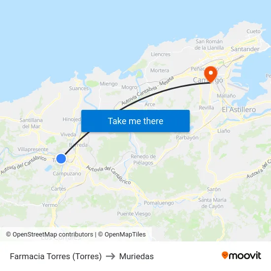 Farmacia Torres (Torres) to Muriedas map