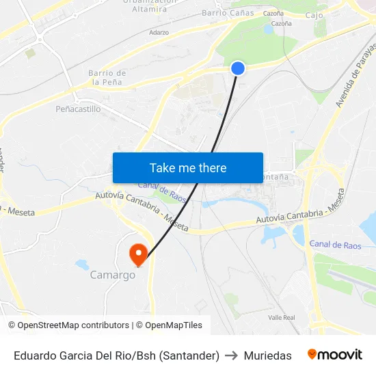 Eduardo Garcia Del Rio/Bsh (Santander) to Muriedas map