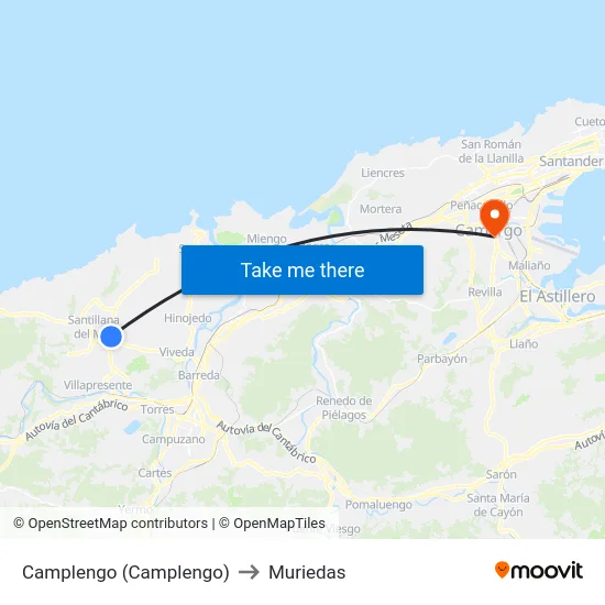Camplengo (Camplengo) to Muriedas map