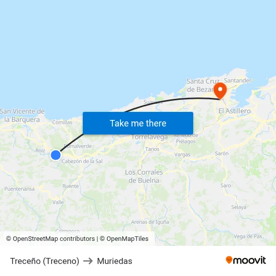 Treceño (Treceno) to Muriedas map
