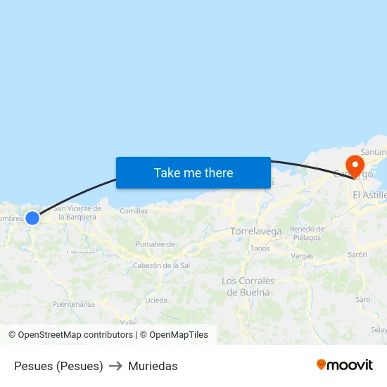 Pesues (Pesues) to Muriedas map