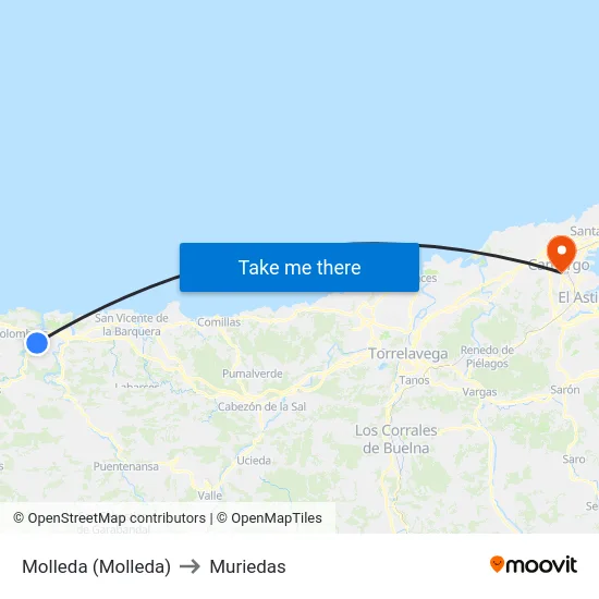 Molleda (Molleda) to Muriedas map